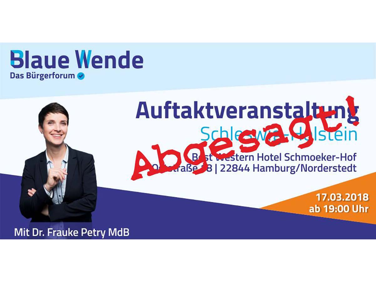 !!! ABGESAGT !!! Norderstedt – Hotel storniert Buchung